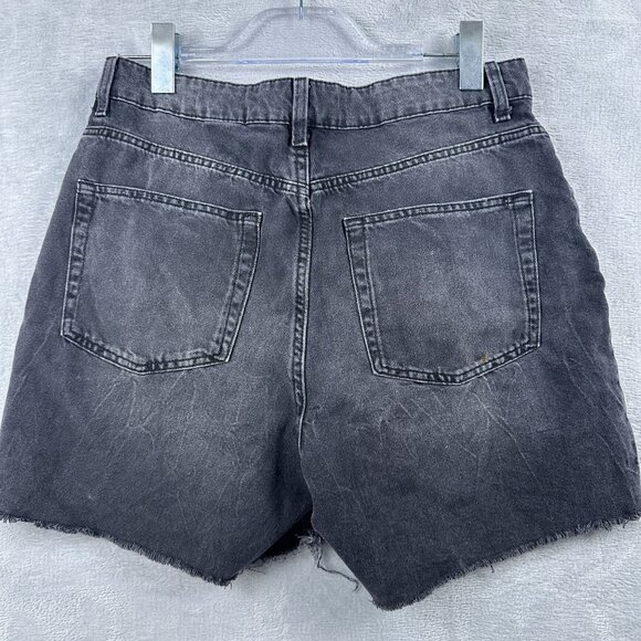 Divided by H&M Cut Off Jean Shorts Womens Size 10 Distressed High Rise Black - Picture 2 of 10